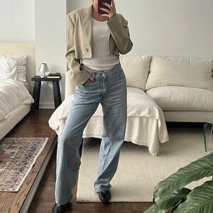 Zara Brown Cropped Blazer